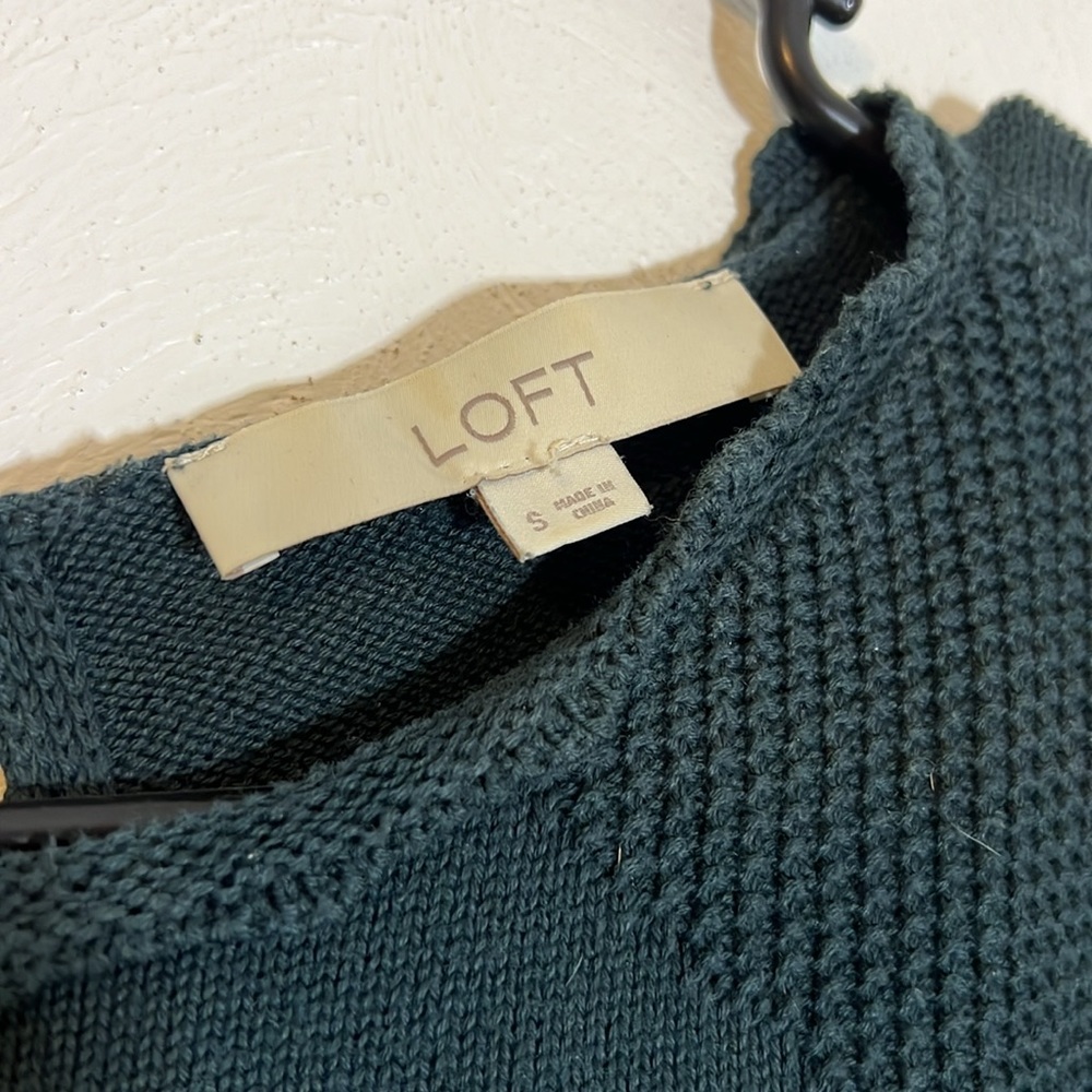 Loft Green Sweater With Button Back - image 2